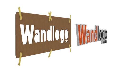 Passgenaue Montageschablone für ein Wandlogo